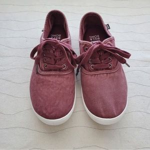 Billabong Womens Athletic Surfing Canvas Shoes Sneakers Size 7 Burgundy Addyson
